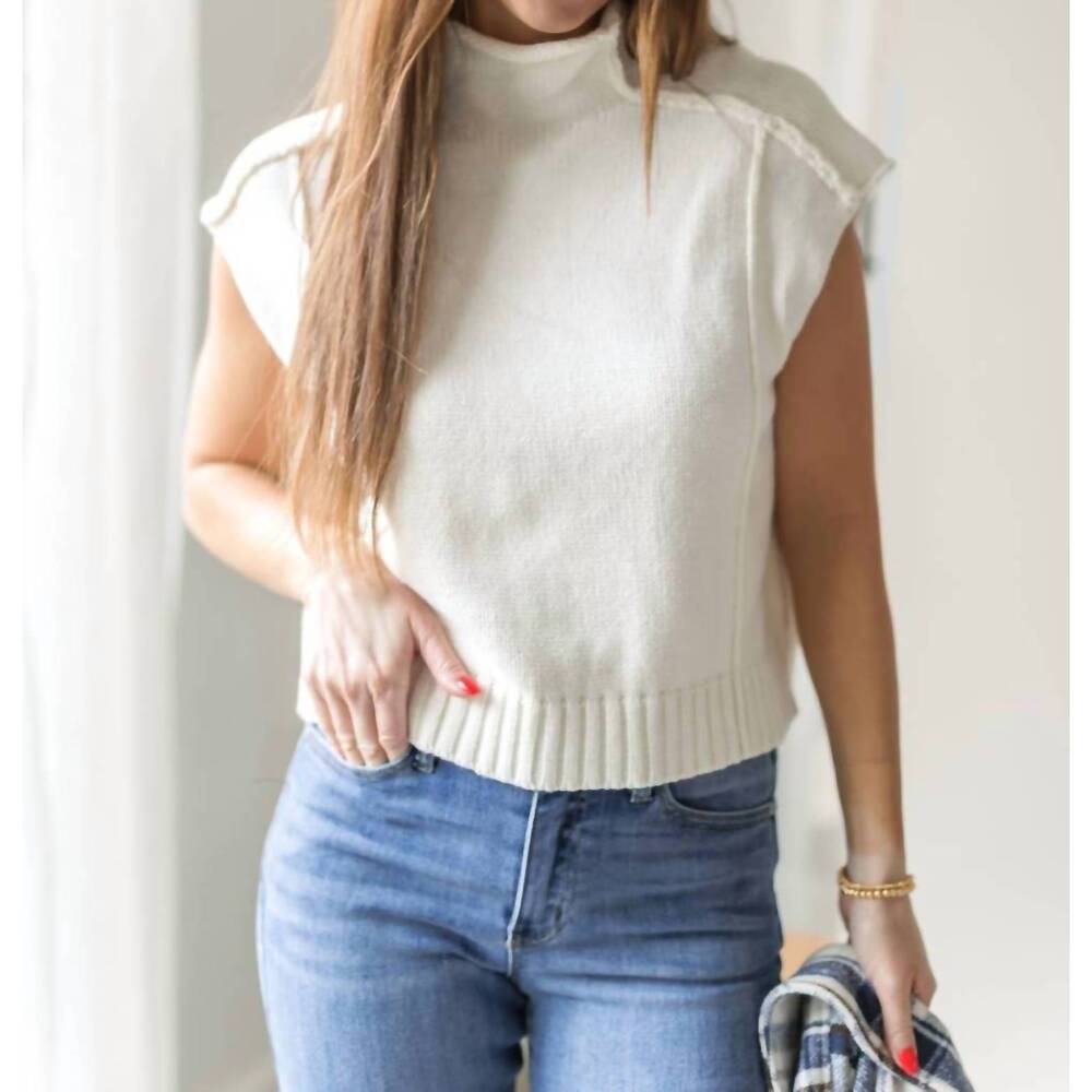 NEW CREAMON blank page sweater vest in cream